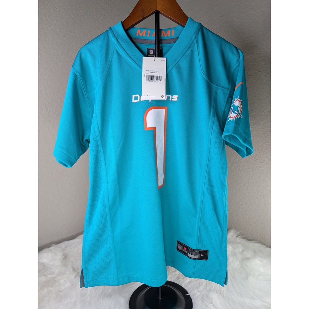 Nike Miami Dolphins Jersey Kids M 10/12 Aqua Tua Tagovailoa 1 NFL Game Jersey